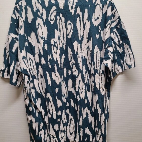 ZARA MAN KNIT Short Sleeve Crew Neck T-Shirt Casual sz S animal print teal green - Picture 2 of 3